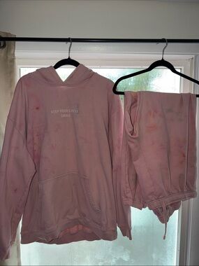 Camp High Pink Tie Dye Hoodie Sweatpants Set XXL Keep Your Circle Small